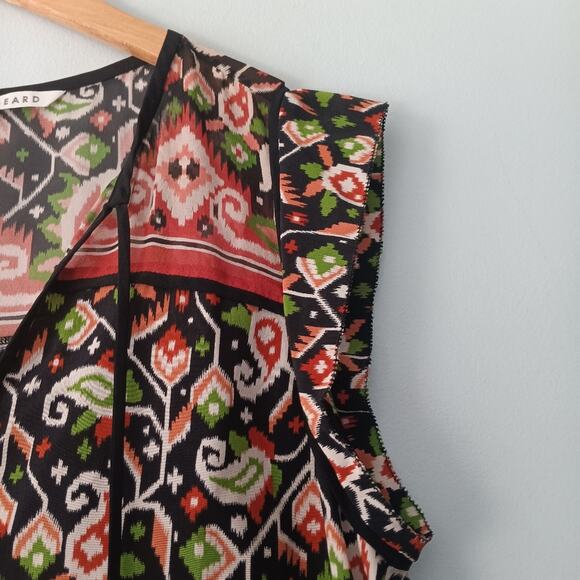 Veronica Beard Rincon 100% Silk Tie Front Top Blouse Sz 8 - Picture 5 of 7